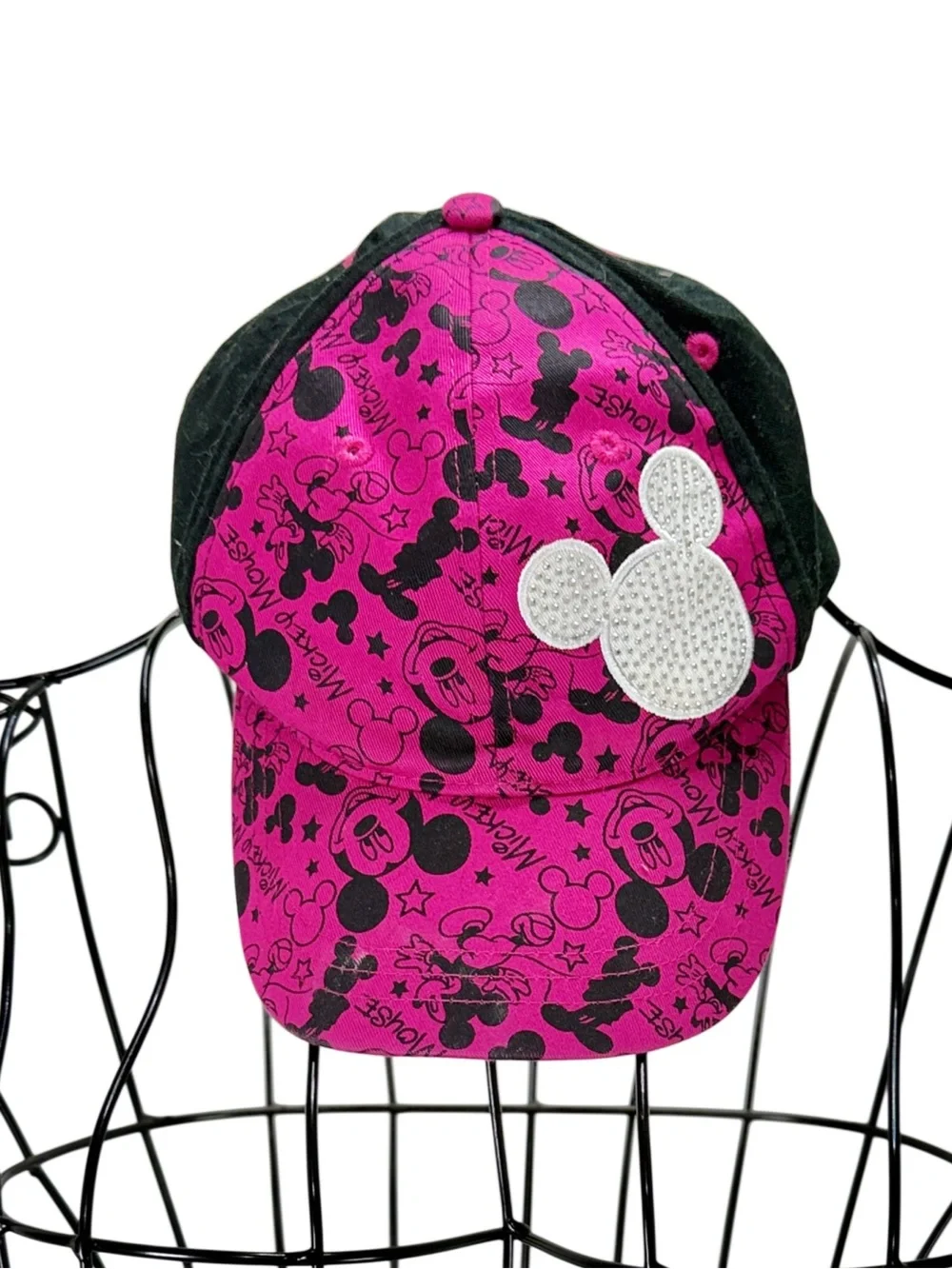 Disney Black and Red Mickey Ear Cap with Gray Trim